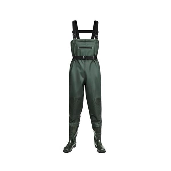 チェストハイウェーダーグリーン/JP足長25cm40/SB-63A-gree-40・Size:JP足長25cm40・100%防水&amp;耐久性男性用長筒防水パンツは、ブーツ部位に全縫いゴム、二重縫い、テープシールを採用し、包装前にすべて防...