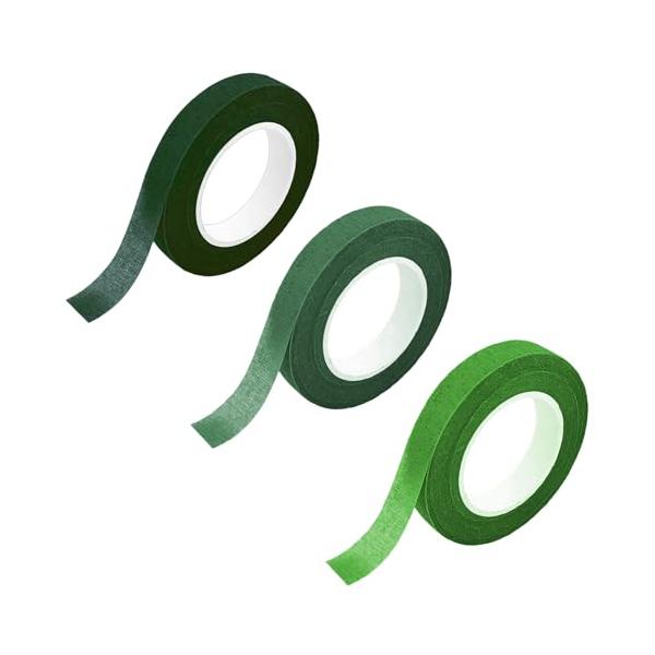 3巻-3種類の緑/幅約12mm、長さ約27M /ロール/-・パッケージ内容フローラテープ 3巻入り。　カラー：3種類の緑（ダークグリーン、グリーン、ライトグリーン）、各色1巻。・サイズ幅約12mm、長さ約27M /ロール。・高品質の素材フロ...