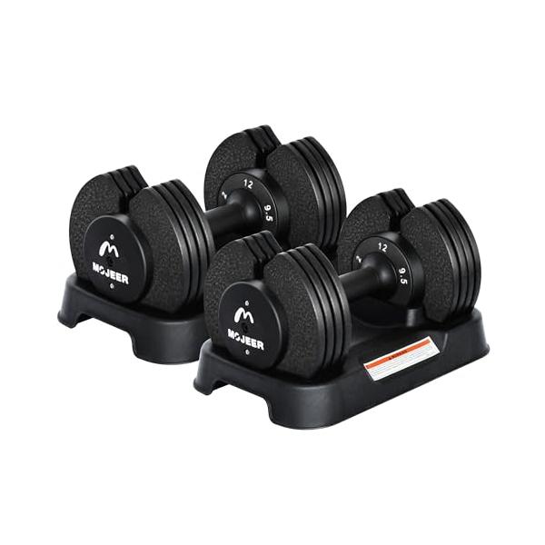 MOJEER ダンベル 可変式 12kg 2個セット アジャスタブルダンベル 2
