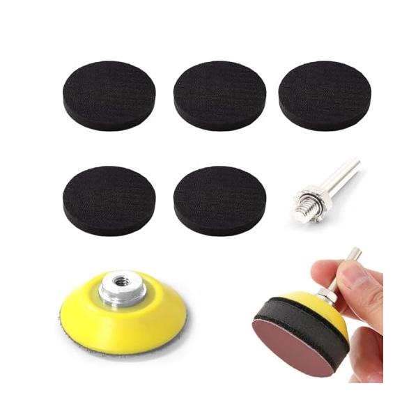 ブラック/-/-・7個セット内容フックバックパネル研磨パッド×１?50mm曲面用アダプター×5?1/4金属六角軸アーバー×1・材質素材は耐久性があり、割れにくく、-20℃の低温に耐えます。木製品、自動車、金属製品、床や壁の研磨に広く使用され...