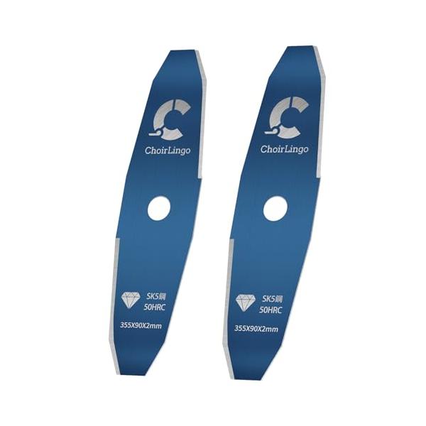 355mmブルー/-/-・Style:355mm・高耐久性SK5鋼製 草刈り機 替え刃当社のシュレッダーブレードは、一般的な草刈り機の刃よりも高い硬度を誇るSK5鋼で製造されており、石や硬い雑草に繰り返し衝突しても優れた耐摩耗性を発揮します...