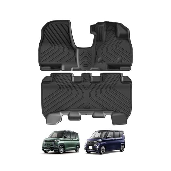 三菱 新型 2代目 デリカミニ/日産 ルークス 専用 フロアマット Delica mini 3D立体構造 カーマット 2020年3月-現行 ルー