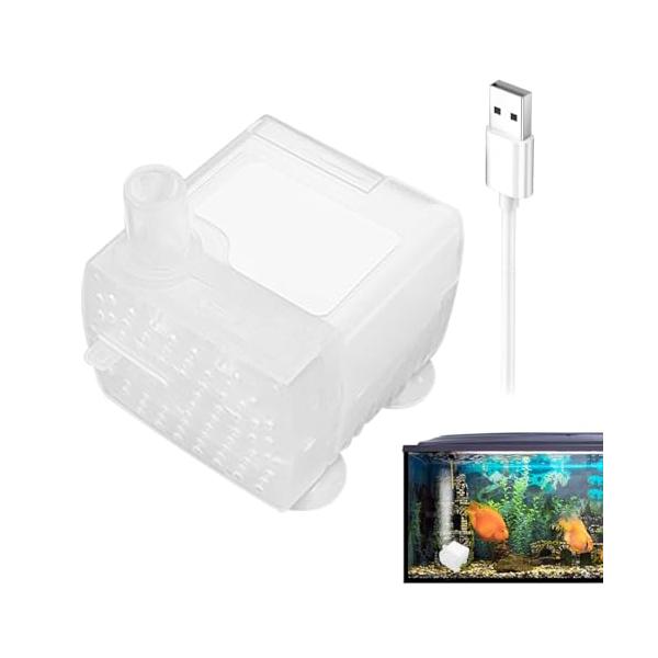 ミニ・材質水槽 ポンプ 小型は高品質の材料で作られ、耐久性と安定した動作、作業中に低ノイズです。低消費電力は電気を節約するのに役立ちます。・パッケージUSBウォーターポンプフィルター1Wが届きます。） DC 5V、ウォーターポンプの流量は約...
