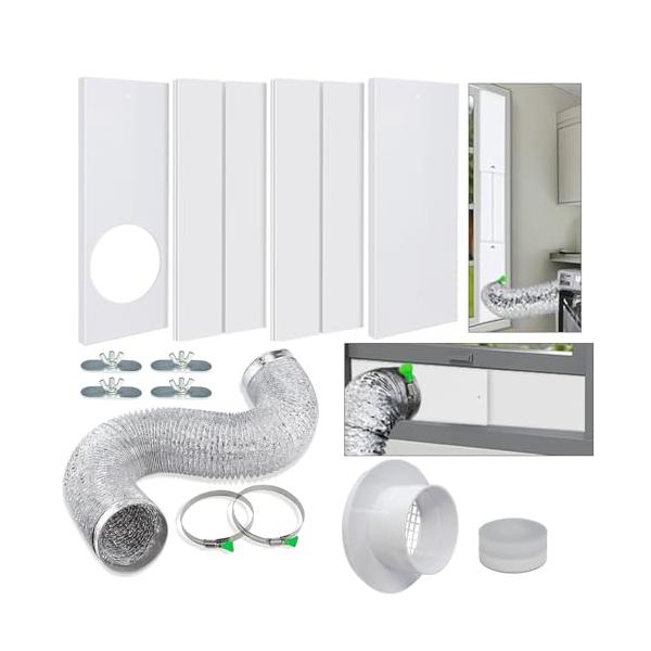 -/ダクトパネル+ホース/-・Size:ダクトパネル+ホース・4インチ窓用換気キットこの窓用換気キットは、4インチ直径の乾燥機やその他の丸型換気口用に特別に設計されており、窓用換気ソリューションを提供することを目的としています。・サイズ調節...