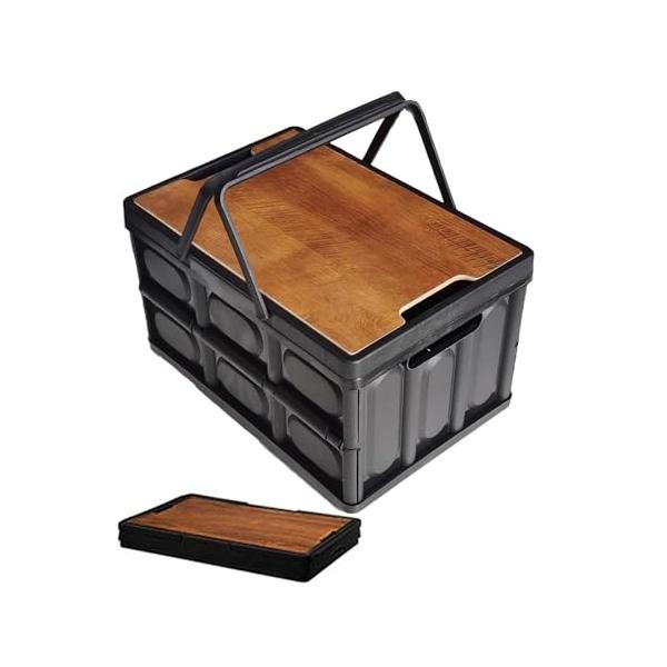 Yoseka キャンプ 収納ボックス 折りたたみ 35L 持ち手 収納ボックス キャンプ用品 アウトドアボックス コンテナ ボックス 折り畳み