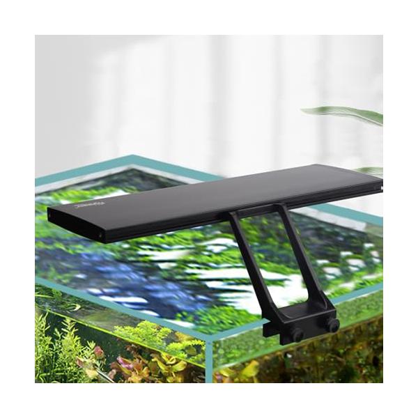 黒/12W/HG990・Size:12W・24/7照明モード：この水槽ライトは、24時間グラデーションの日の出（オレンジライト、午前6−8時）、日中（ホワイトライト、午前8時−午後6時）と夜間（ブルーライト、午後6時−10:30）を生成し、...