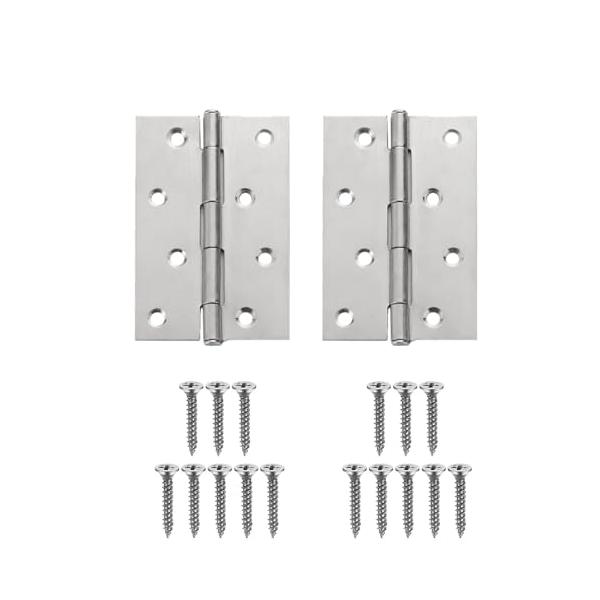 -/-/XX075・1.パッキング内容平蝶番*2個、ネジ*16個。長さ約：100mm、幅約：75mm、厚さ1.8mm・2.上質な素材素材：ステンレス鋼、防湿、防錆防腐剤で作られ、簡単に壊れたり変形したりせず、頑丈で耐久性がいい。・3.強力な...