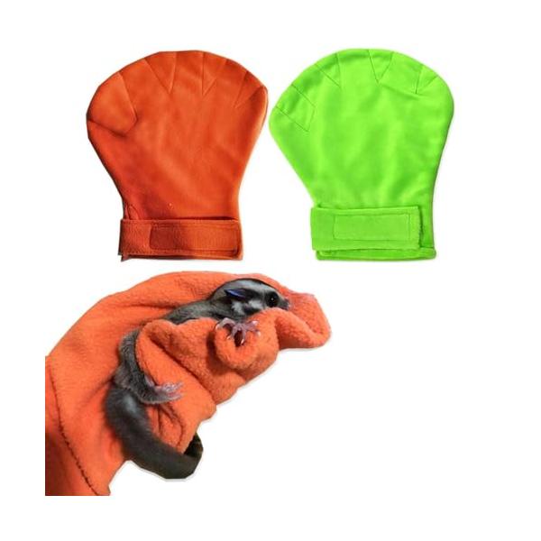 オレンジ/-/RB-PH-772・適切なサイズ：この静める手袋のサイズは約26 x 26 cmで、多くの人の手に適していて、フクロモモンガが静かに、快適に、触ったり、トレーニングしたりするのに便利です。・ロモモンガを訓練するを訓練する：あな...