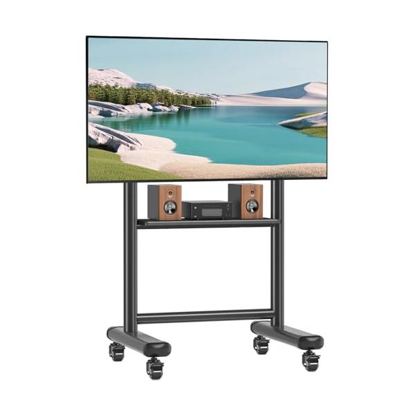 Rfiver テレビスタンドキャスター付き 大型テレビスタンドハイタイプ テレビ台 50〜86インチ対応 耐荷重68 kg 移動式キャスター付き