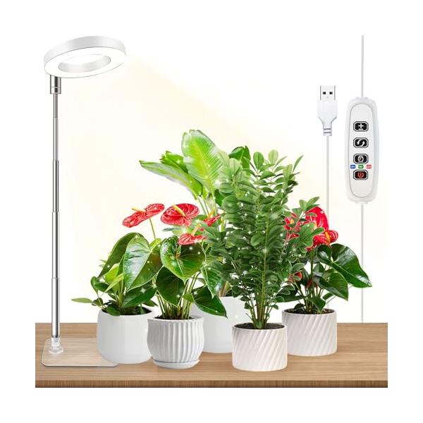 モダンホワイト/-/CY1601・Color:ホワイト・パッケージ個数:1・スタンド付き植物育成ライト屋内用の植物育成ライトは、取り外し可能なベース付きで設計されています。設置方法は2通り：1、植木鉢をベースの上に置くことで安定性を確保２、...