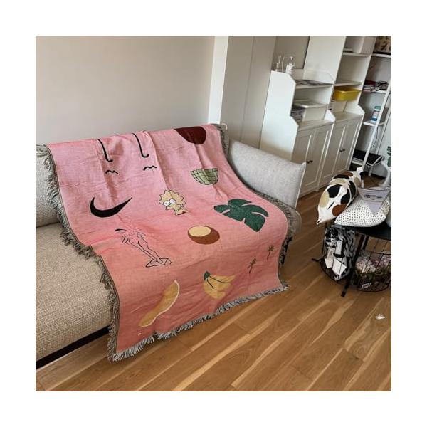 夏威夷/130X160cm/1・インスタ映え間違いなし フリンジデザインの可愛いラグマットです。・LAのアーティスト がポップカルチャーから自然、そして自身が作り出す幻想的な世界を表現するブランド bfgfのミニサイズ ブランケット。それぞ...