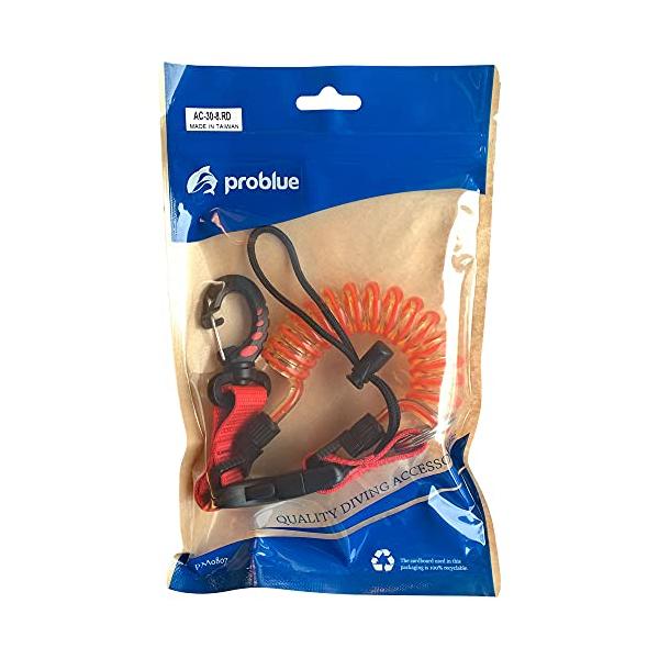 レッド/-/AC-30-8・Color:レッド・水中で使用するグッズをBCなどに取り付けるスプリングロープ・デジカメやライトホルダーに最適