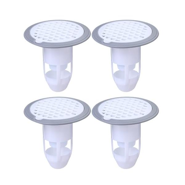 ホワイト/ワンサイズ/id・Color:ホワイト・臭い&amp;害虫対策の決定版お悩みの排水口の臭い、害虫、細菌を効果的にシャットアウト。設置は簡単、効果は絶大。今すぐ4個セットのカバーで体験してください。・対応範囲広め3.7-7.5cmの...