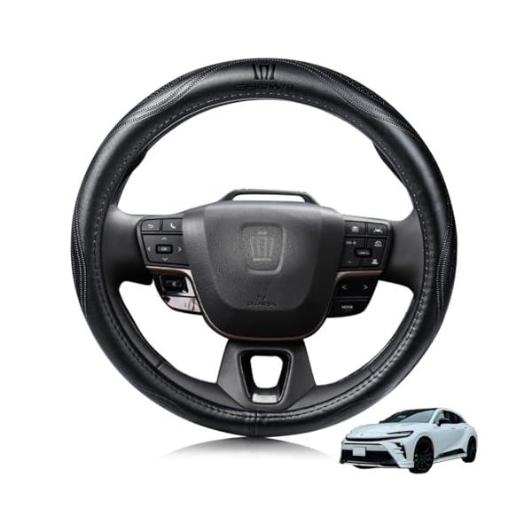 ElitingCar トヨタ に適用 クラウン Crown 対応 ハンドルカバー 高級本革 ステアリングカバー おしゃれなデザイン 透湿性あり