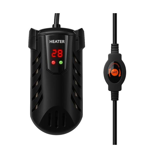黒/-/VOK0394353・Color:黒・パッケージ個数:1・温度調節＆LED表示/℃/°F切替機能 高性能水槽ヒーター。15℃〜34℃（1℃単位）で正確調整。LEDデジタル表示は整数温度（例：25℃）を表示します。 重要：本製品は℃（...