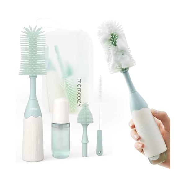 グリーン/標準/LS002・Color:グリーン・初のプッシュプレス発泡洗浄ブラシ革新的なプレス型シリコンフォーム洗浄ブラシで、哺乳瓶の洗浄に革命を起こしましょう市販の泡立ちの悪い洗浄ブラシとはおさらば。プレス型フォーム構造が濃密な泡で、し...