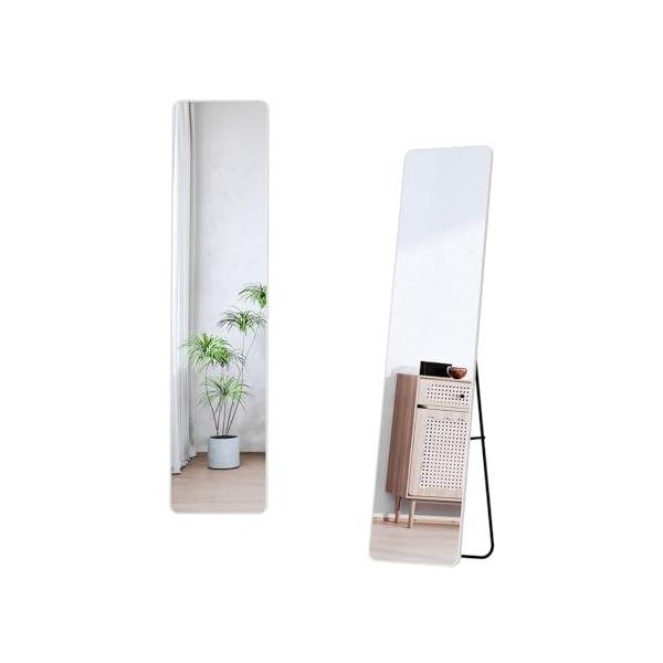 シンプルホワイト/長さ144 x 幅36.5 cm/ATMRLD40150W・Color:ホワイト・パッケージ個数:1・多機能デザイン精巧なフルボディミラーは、スタンドミラーと試着鏡の二重機能を兼ね備え、立てるスタイルと壁掛けスタイルが選べ...