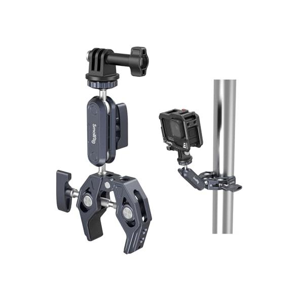 SmallRig スーパークランプ ボールヘッド マジックアーム 蟹バサミクランプ 緩み防止 360度回転 1/4''ネジ 偏向防止 雲台/撮影