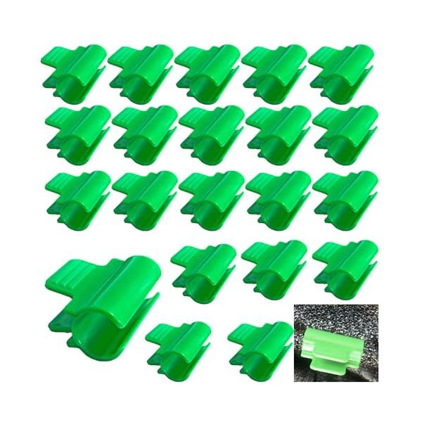 カスタムグリーン/-/温室植物クリップ・包装：このハウスクランプクリップ植物用クリップハウス植物クリップ支柱クリップ50個を搭載し、直径11 mmの配管に適しています。日常使用に十分な数量です。・材質：当社の温室クリップは耐久性のあるプラス...