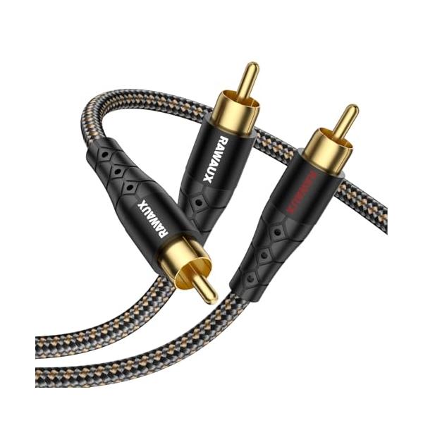 RCA - 2 RCA ブラック/1M/-・Color:RCA - 2 RCA ブラックSize:1M・RCAスプリッター：ケーブルの片側がシングルRCAプラグ、もう片側がダブルRCA赤白プラグ（アルミケースのRAWAUXの色で区別、赤が右...