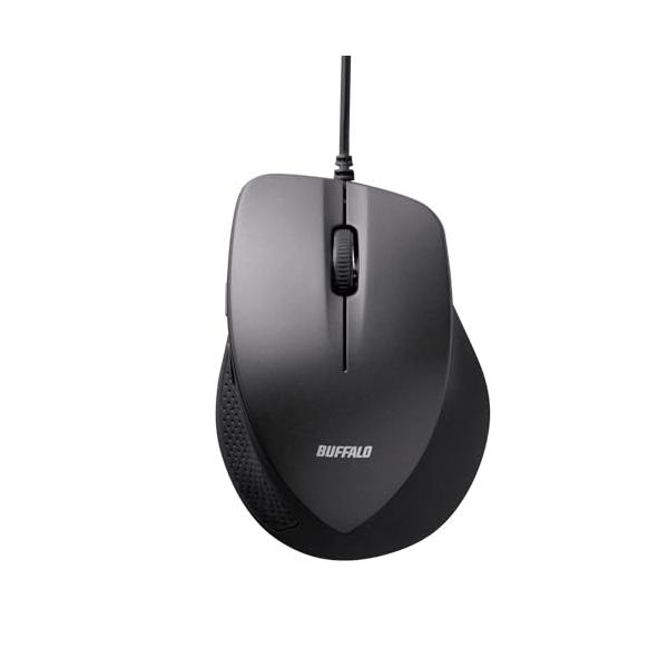 他サイト： バッファロー USB マウス 有線 5ボタン 静音  戻る / 進む ボタン搭載  BlueLED BSMBU19BKの商品画像