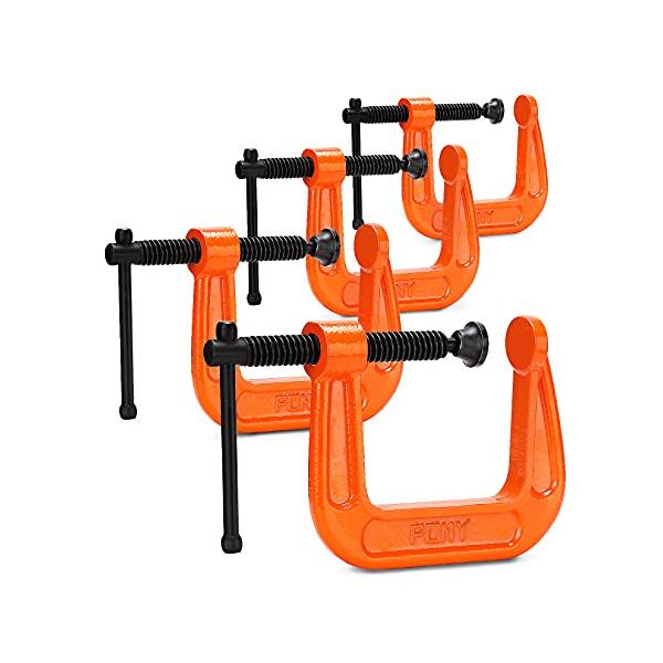 他サイト： PONY クランプ C型クランプ 鋼製 強力型 最大締付力272kg 最大開口63mm DIY工具 木工 接着 固定 溶接 作業 切削 締付 4の商品画像