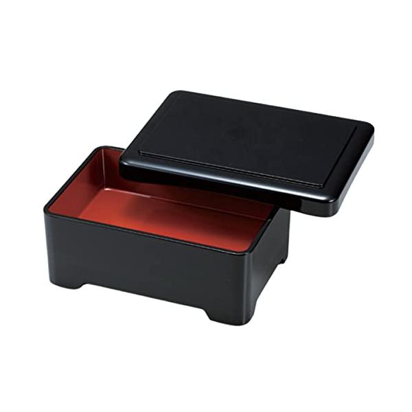 J-kitchens 鰻重箱 D.X長手重 黒内朱 19.6×13.9×8cm : くらおり