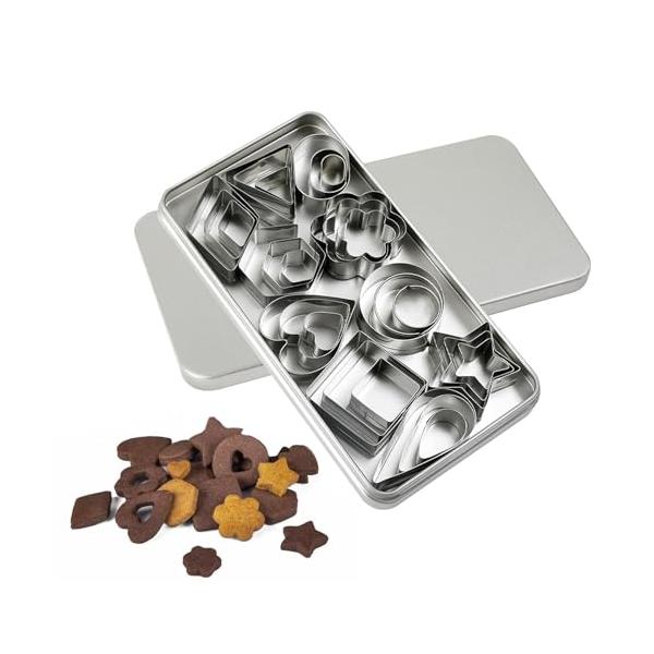 シルバー/-/雲見・Color:シルバー・30個セット六角形、ハート、星、花、正方形、三角形、楕円形、ひし形、ティアドロップ、ラウンドの3サイズの30個セットです。クッキー抜き型は 3 つのサイズ 大、中、小 からお選びいただけます。必ず自...