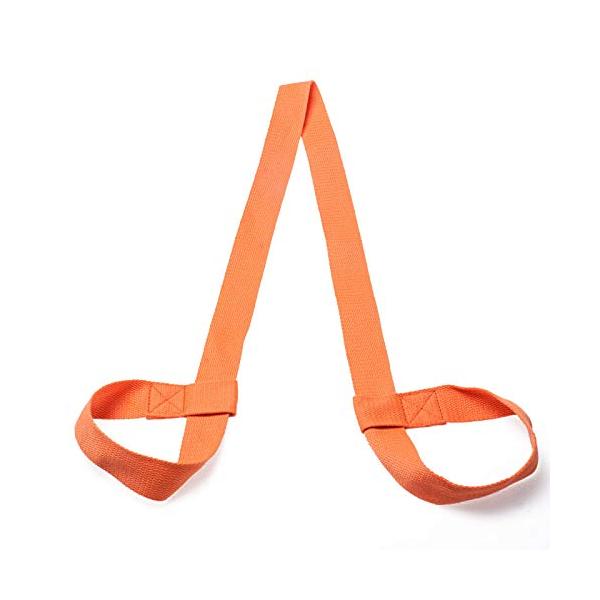 オレンジ/-/-・Color:オレンジ・素材：丈夫なコットン、重さ：52g、サイズ：183 x 3.8cm・カラー：画像をご参考ください。・快適さは機能を満たし、あなたの手を自由にします。ヨガ通勤、ノンスリップ、環境にやさしい・ヨガマットの...