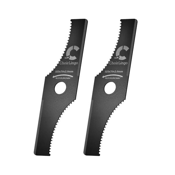 草刈り機 替え刃 2枚刃、325mm 草刈り機の刃 シュレッダーブレード 2個 シュレッダーブレード かりばらい機刃