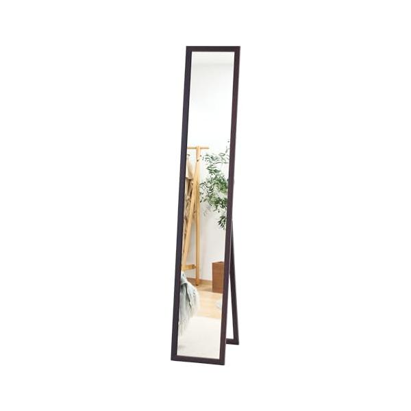 他サイト： 不二貿易 姿見 全身鏡 スタンドミラー 飛散防止加工 ルームミラー 木製 折りたたみ 一人暮らし 単身 幅27×奥行39×高さ147.5cm ブの商品画像