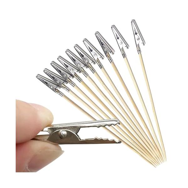 白/全長：約１８cm クリップ部分：約2.5mm/-・LWMINGALGホビー用塗装用具ペインティングクリップは、プラモデルやフィギュアなどのパーツの塗装・乾燥に最適です。塗装ベースに挿入して立てて、場所を取らず非常に便利です。・●素材木製...