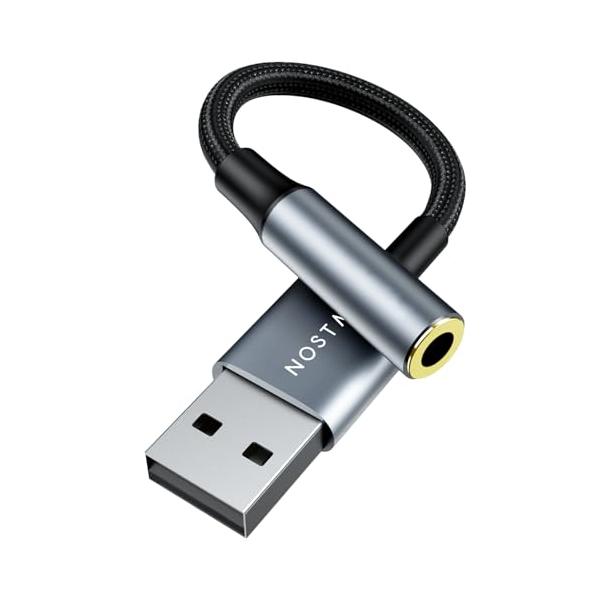 他サイト： NOSTALSIC USB オーディオ 変換アダプタ USB2.0 to 3.5mm イヤホンジャック 変換 外付け サウンドカード DAC搭載の商品画像