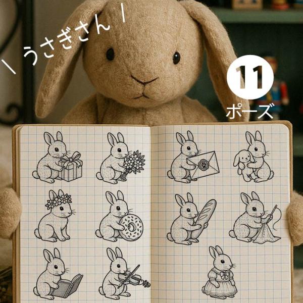 うさぎさん 選べるスタンプ はんこ【メール便OK】