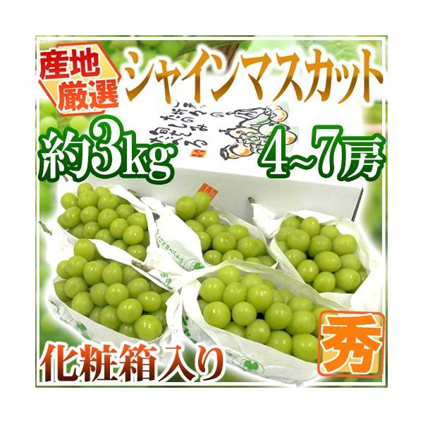 Kmn♫さま専用訳ありシャインマスカット３kg 家庭用、訳ありシャインマスカット3㎏（6～7房）：山梨県産の