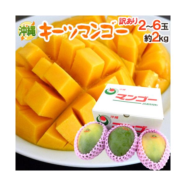 沖縄産 ”キーツマンゴー” 訳あり 2〜6玉前後 約2kg【予約 8月中旬以降】 送料無料
