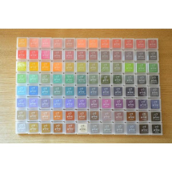 ＜全色セット＞【artnic S (アートニック) 全96色｜ツキネコ】お得 スタンプ台 水性ピグメントインクパッド 顔料系 カラーバリエーション豊富 実用的 日本製