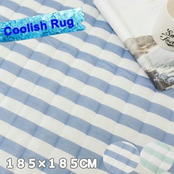 洗える 冷感 ラグ １８５×１８５ｃｍ ストライプ 夏ラグ 涼感 冷感 北欧 おしゃれ　かわいい　洗えるラグ