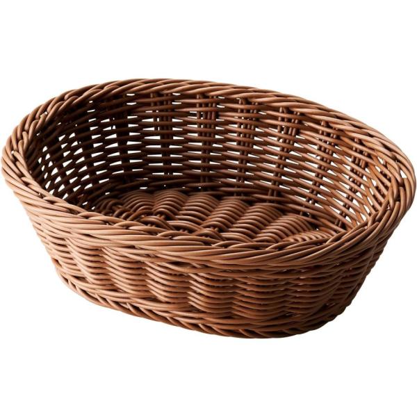 ちどり産業 抗菌PPバスケット オーバル型 KO-501 BR ブラウン お取り寄せ （幅25×奥行18×高さ8cm）