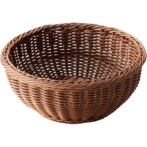 ちどり産業 抗菌PPバスケット 丸型 KO-502 BR ブラウン お取り寄せ （直径23×高さ8cm）