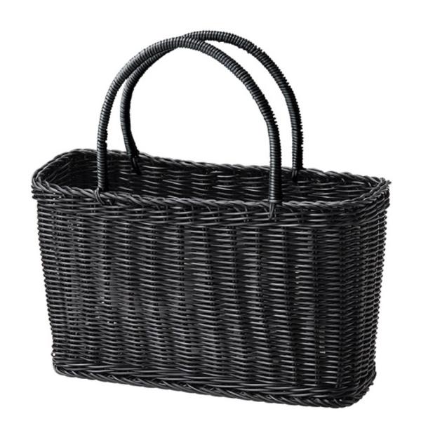 ⭐️Kaneko⭐️商品！よろしければご購入お待ちしております(^^) 受注製作〜プラかごバッグ☆ブラックxホワイト フラワー☆ かご