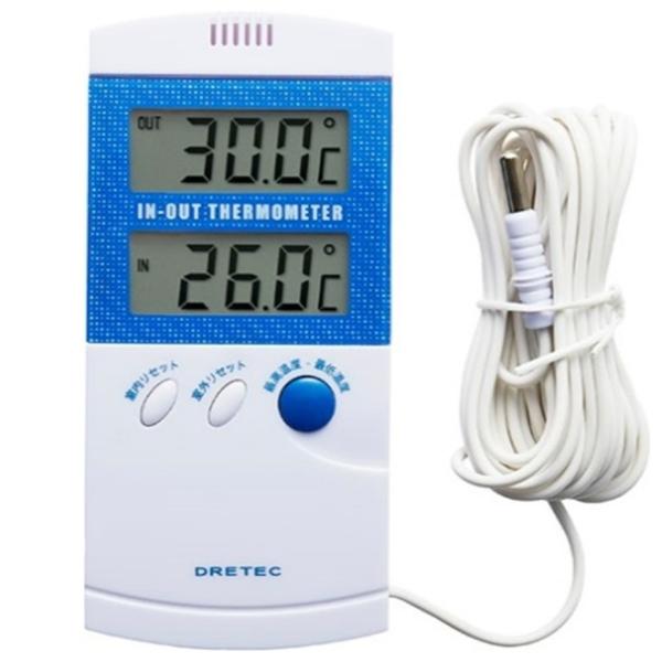 【室内と室外を同時に計測することができる温度計です。】【冷蔵庫の温度管理などにも便利にお使いいただけます。】【最高・最低温度の自動メモリー機能を搭載しています。】