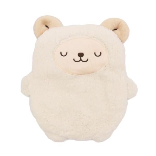 【ひつじのデザインのカバーが付いた蓄熱式湯たんぽです】【お湯を沸かす手間が不要で、手軽にお使いいただけます】【最長６時間温かさを保てるので就寝時も寒くありません】