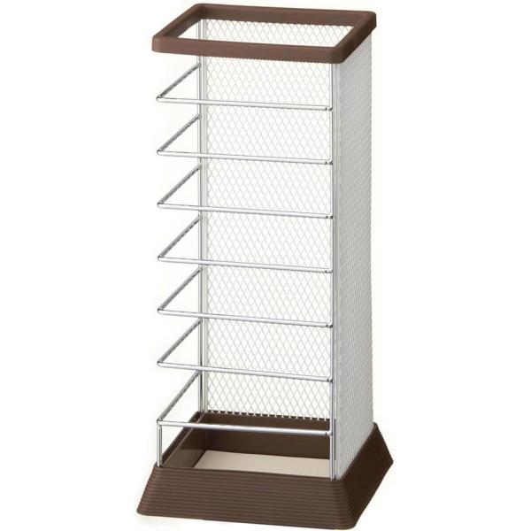 【通気性が良く安定感のある角型アンブレラスタンドです】【メッシュとロッドの異なる２種のデザインが楽しめます】【底面のマットは取り外してお手入れすることができます】