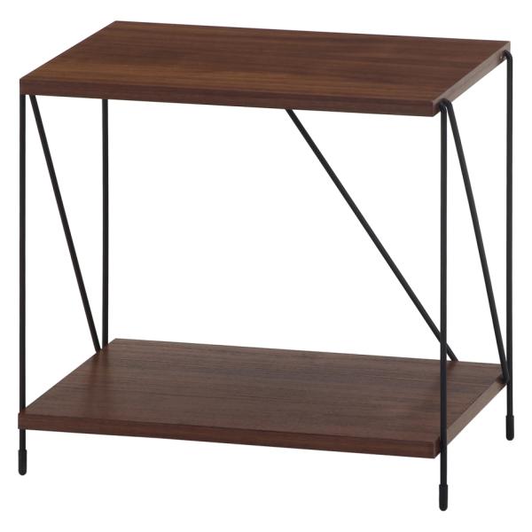 【斜めに付けるスチールはお好みの位置に付けられます】【背面がないのでお部屋部に圧迫感を感じさせません】【棚板の穴にワイヤーフレームを差し込むだけの簡単組立】【ソファー横などに置けばサイドテーブルとしても使用できます】