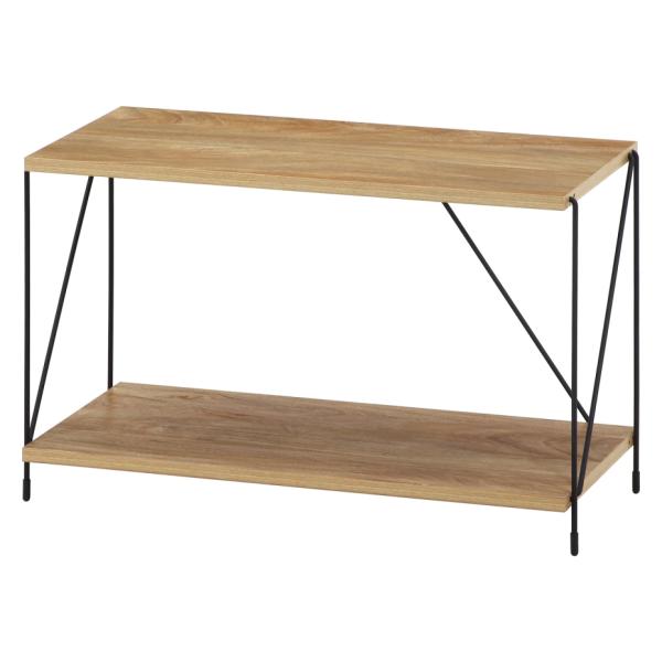 【斜めに付けるスチールはお好みの位置に付けられます】【背面がないのでお部屋部に圧迫感を感じさせません】【棚板の穴にワイヤーフレームを差し込むだけの簡単組立】【ソファー横などに置けばサイドテーブルとしても使用できます】