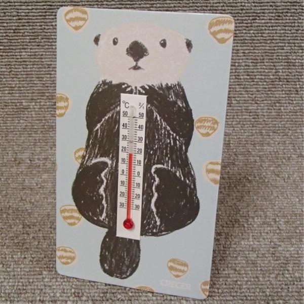 かわいいアニマル温度計台紙背面に折り畳み式スタンド付きガラス棒温度計付き (1目盛2℃)