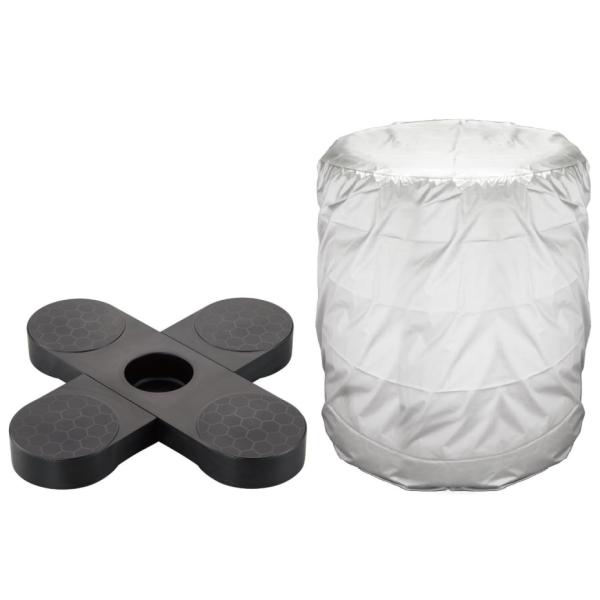 【本体のくぼみ部分にホイールナットを収納できます。】【カバーで、雨・紫外線・汚れた空気からタイヤを守る。】【16・17・18インチのタイヤに対応。】