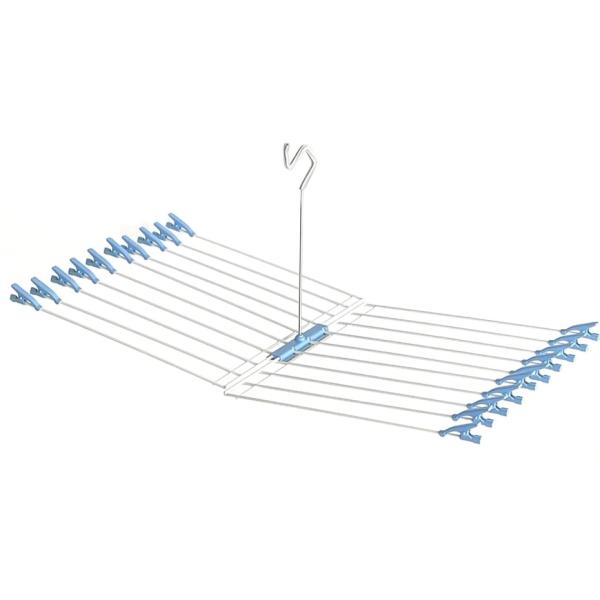 【幅33cmまでのタオルを20枚干せます。】【バネ付きクリップで洗濯物をしっかりとめられます。】【折りたたんでスリムに収納できます。】