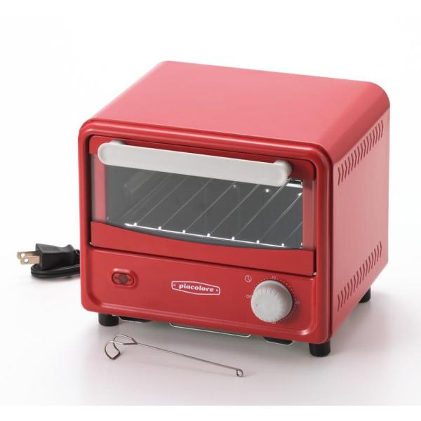 【角型食パン1枚が焼けるサイズ。】【コンパクトサイズで、置きやすく場所に困らない。】【クラシックなレッドカラー。】